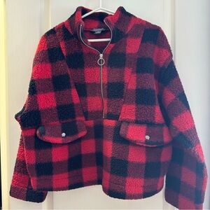 Plaid Half Zip Fleece
